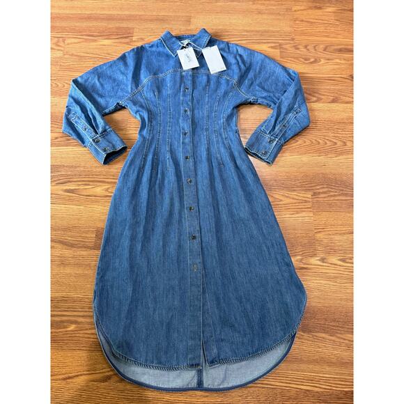COS  OVERSIZED WAISTED DENIM MIDI SHIRT DRESS SIZE 4/ small - Picture 12 of 12